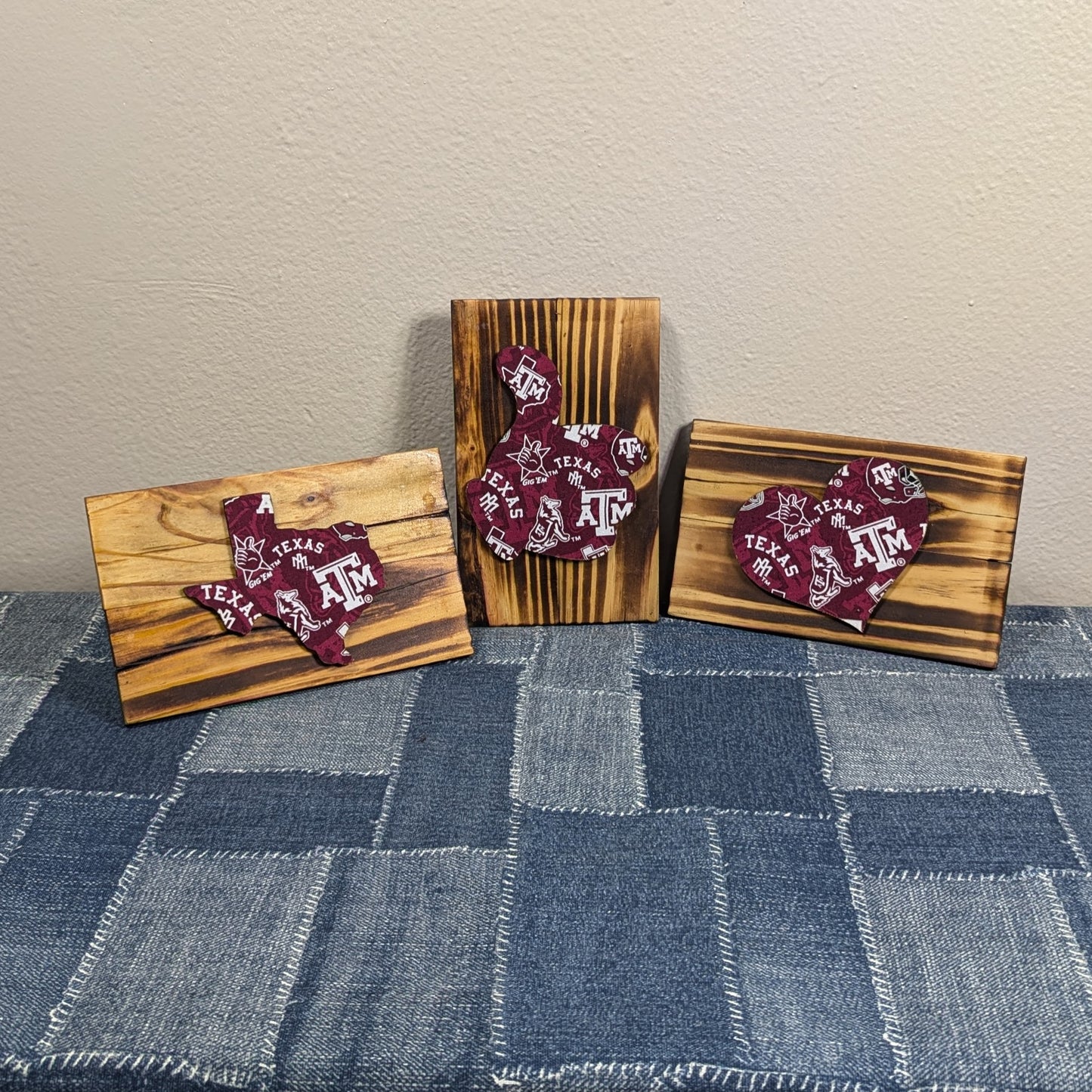 Texas Colleges Rustic Sign 4"x7"